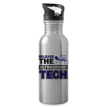 Release The Ultrasound Tech - Water bottle with straw - silver - Right
