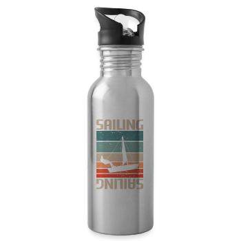 Retro Vintage Classic Segelsegelsegler - Trinkflasche mit integriertem Trinkhalm - Lightsilver - Rechts