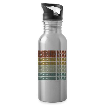 Dackel Mama Dackelliebhaber Dackel Mama Hundeliebh - Trinkflasche mit integriertem Trinkhalm - Lightsilver - Rechts