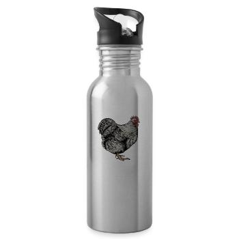 Brahma Chicken I Chicken Poultry Motif pour - Gourde avec paille intégrée - argent clair - Droite