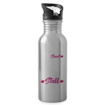 Wenn Dieses Shirt Noch Sauber Ist War Ich Heute - Trinkflasche mit integriertem Trinkhalm - Lightsilver - Rechts