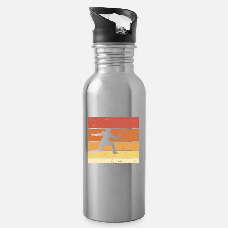 Ich bin der linkshändige Fechter, den deine Mutter dich gewarnt hat - Trinkflasche mit integriertem Trinkhalm - Lightsilver