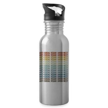 Anti-social vegans I avoid meeting with Vega - Water bottle with straw - silver - Right