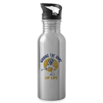 Winning The Game Of Life Cool Football Designs - Trinkflasche mit integriertem Trinkhalm - Lightsilver - Rechts