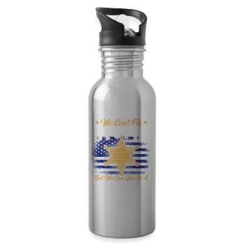 We Can't Fix Stupid Deputy Sheriff Police Officer - Water bottle with straw - silver - Right