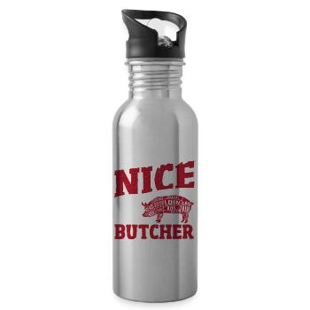 I Tried To Be Nice But I'm A Butcher Slaughter - Trinkflasche mit integriertem Trinkhalm - Lightsilver - Rechts