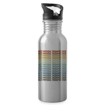 Beste Physiotherapeutin aller Zeiten Physiotherape - Trinkflasche mit integriertem Trinkhalm - Lightsilver - Rechts
