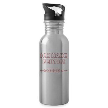 Renteneintritt 2020 Abschiedsgeschenk - Trinkflasche mit integriertem Trinkhalm - Lightsilver - Rechts