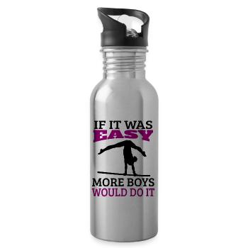 Gymnastics Girls Gymnastics Club Gymnast Apparatus Gymnastics - Water bottle with straw - silver - Right