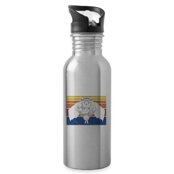 Racing boat design for drag boat racing - Water bottle with straw - silver - Right