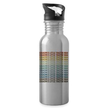 Großvaters kleiner Traktor Mann Traktor Bauernhof - Trinkflasche mit integriertem Trinkhalm - Lightsilver - Rechts