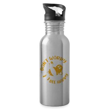 Ne vous inquiétez pas Bee Happy 40 - Gourde avec paille intégrée - argent clair - Droite