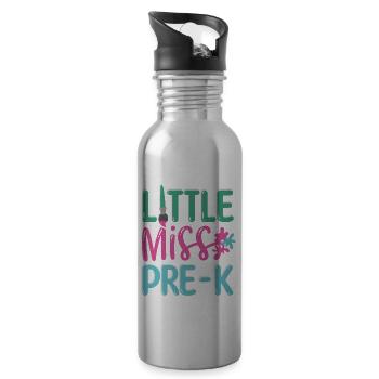 Miss Pre K Kindergarten Vorschule Einschulung - Trinkflasche mit integriertem Trinkhalm - Lightsilver - Rechts