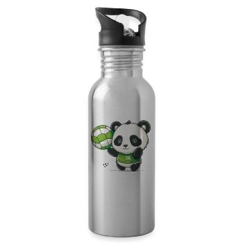 Volleyball-Baby-Panda - Trinkflasche mit integriertem Trinkhalm - Lightsilver - Rechts