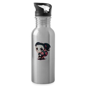 Volleyball Trainer - Niedliches Volleyball Panda - Trinkflasche mit integriertem Trinkhalm - Lightsilver - Rechts