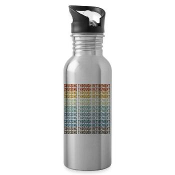 On a cruise through retirement Kreuzfahrt-Urla - Water bottle with straw - silver - Right