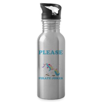 Leg prosthesis design and leg prostheses - Water bottle with straw - silver - Right