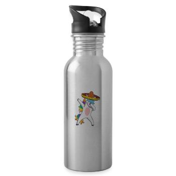 Tupfendes Einhorn Shirt Cinco de Mayo Kinder - Trinkflasche mit integriertem Trinkhalm - Lightsilver - Rechts
