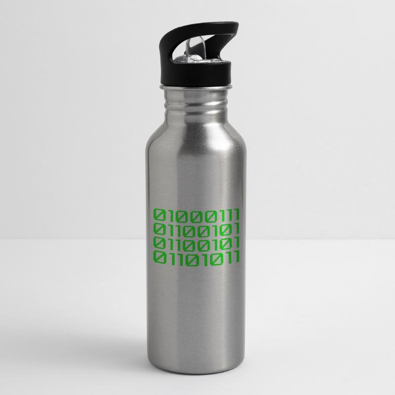 Funny Computer Binary Code Programmer Developer Water bottle with straw