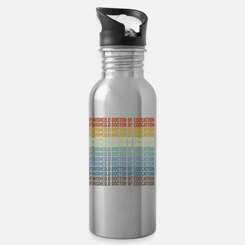 Abgeschlossener Doktor der Pädagogik Doktor - Trinkflasche mit integriertem Trinkhalm - Lightsilver