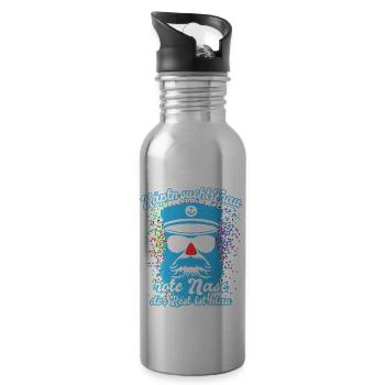 Fastnacht - Fasching - Karneval - Kapitän - Spruch - Trinkflasche mit integriertem Trinkhalm - Lightsilver - Rechts