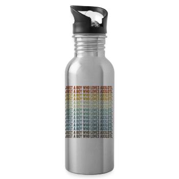 Nur ein Junge, der den Axolotl liebt Axolotl - Trinkflasche mit integriertem Trinkhalm - Lightsilver - Rechts