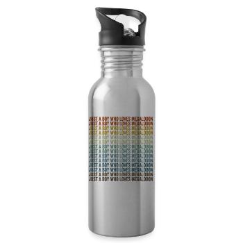 Just a boy who loves the Megalodon Megalodon S - Water bottle with straw - silver - Right
