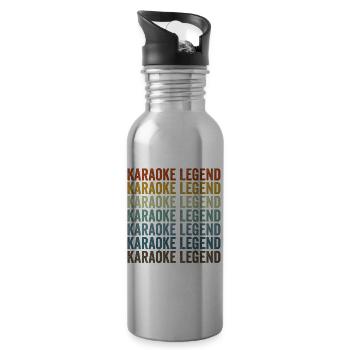 Karaoke Legende Lustige Karaoke Musikliebhaber Sän - Trinkflasche mit integriertem Trinkhalm - Lightsilver - Rechts