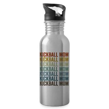 Kickball Mama Kickball Spieler Mama - Trinkflasche mit integriertem Trinkhalm - Lightsilver - Rechts
