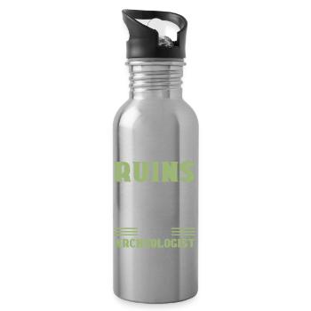 My Career Lies In Ruins I'm An Archaeologist - Water bottle with straw - silver - Right