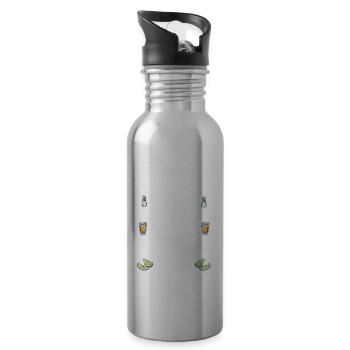 Je lèche sel avaler tequila sucer citron vert - Gourde avec paille intégrée - argent clair - Droite