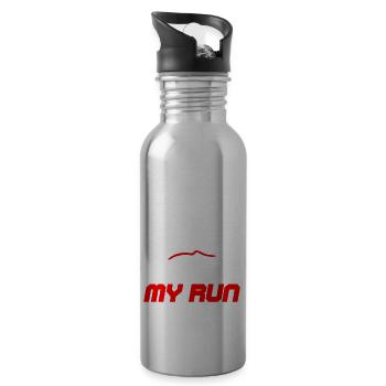 I'm Nicer After My Run 4 - Water bottle with straw - silver - Right