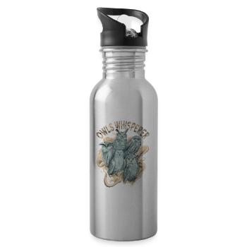 Entfessle Deinen Inneren Eulenflüsterer Eule - Trinkflasche mit integriertem Trinkhalm - Lightsilver - Rechts