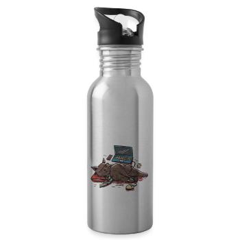 My Co-worker Is Needy 7 - Water bottle with straw - silver - Right
