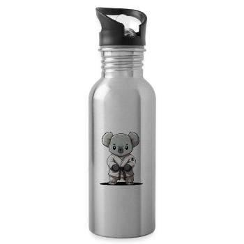 Taekwondo Koala Kid Kämpfer - Trinkflasche mit integriertem Trinkhalm - Lightsilver - Rechts