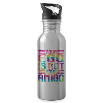 Your Ego Is Not Your Amigo 24 - Water bottle with straw - silver - Right