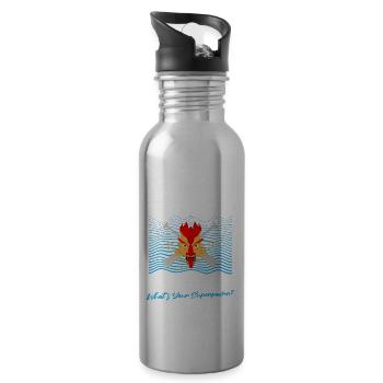 Chinese Boat Race for Dragon Boat Trainers - Water bottle with straw - silver - Right