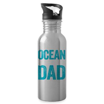 Funny Marine Biologist Marine Biology - Water bottle with straw - silver - Right