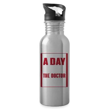 Motivating health coach saying - Water bottle with straw - silver - Right