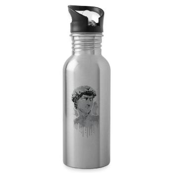 Finnish Goth Aesthetic Gothic David Statue Drip - Water bottle with straw - silver - Right