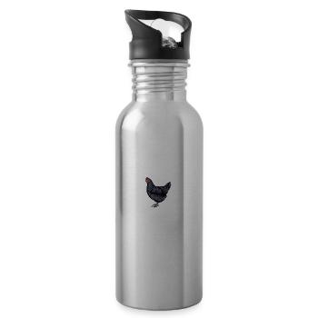Maran Huhn I Henne Ei Hahn Motiv für Hühnerhalter - Trinkflasche mit integriertem Trinkhalm - Lightsilver - Rechts