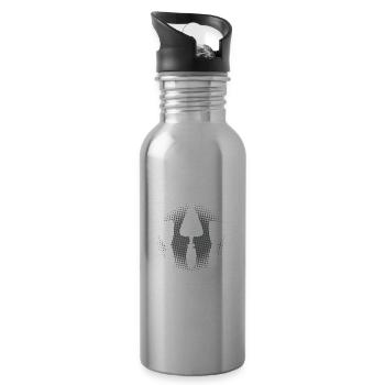 Faites-vous même des carreaux carreaux carrelage - Gourde avec paille intégrée - argent clair - Droite