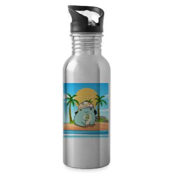 Coconut Girl Aesthetic Kawaii Frog Summer Beach - Trinkflasche mit integriertem Trinkhalm - Lightsilver - Rechts