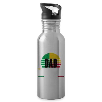 Beninese Benin Beninese Flag Quote - Water bottle with straw - silver - Right