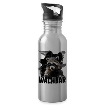 Wachbär Waschbär Motiv Köstüm Bild Mode Rave - Trinkflasche mit integriertem Trinkhalm - Lightsilver - Rechts