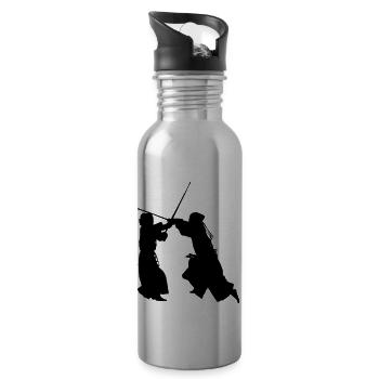 Kendo: Männer-Ari - Trinkflasche mit integriertem Trinkhalm - Lightsilver - Rechts
