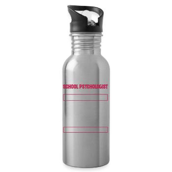 School Psychologist Nutrition Facts - Water bottle with straw - silver - Right