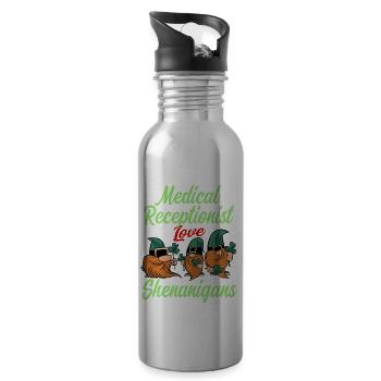 Ärztliche Empfangsdame St. Patricks Day - Trinkflasche mit integriertem Trinkhalm - Lightsilver - Rechts