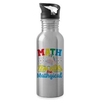 Les professeurs de mathématiques sont des professeurs de mathématiques - Gourde avec paille intégrée - argent clair - Droite