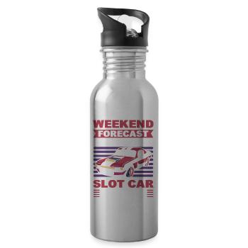 Slot Car Rennen Slot Car Race Slotcar Rennen - Trinkflasche mit integriertem Trinkhalm - Lightsilver - Rechts